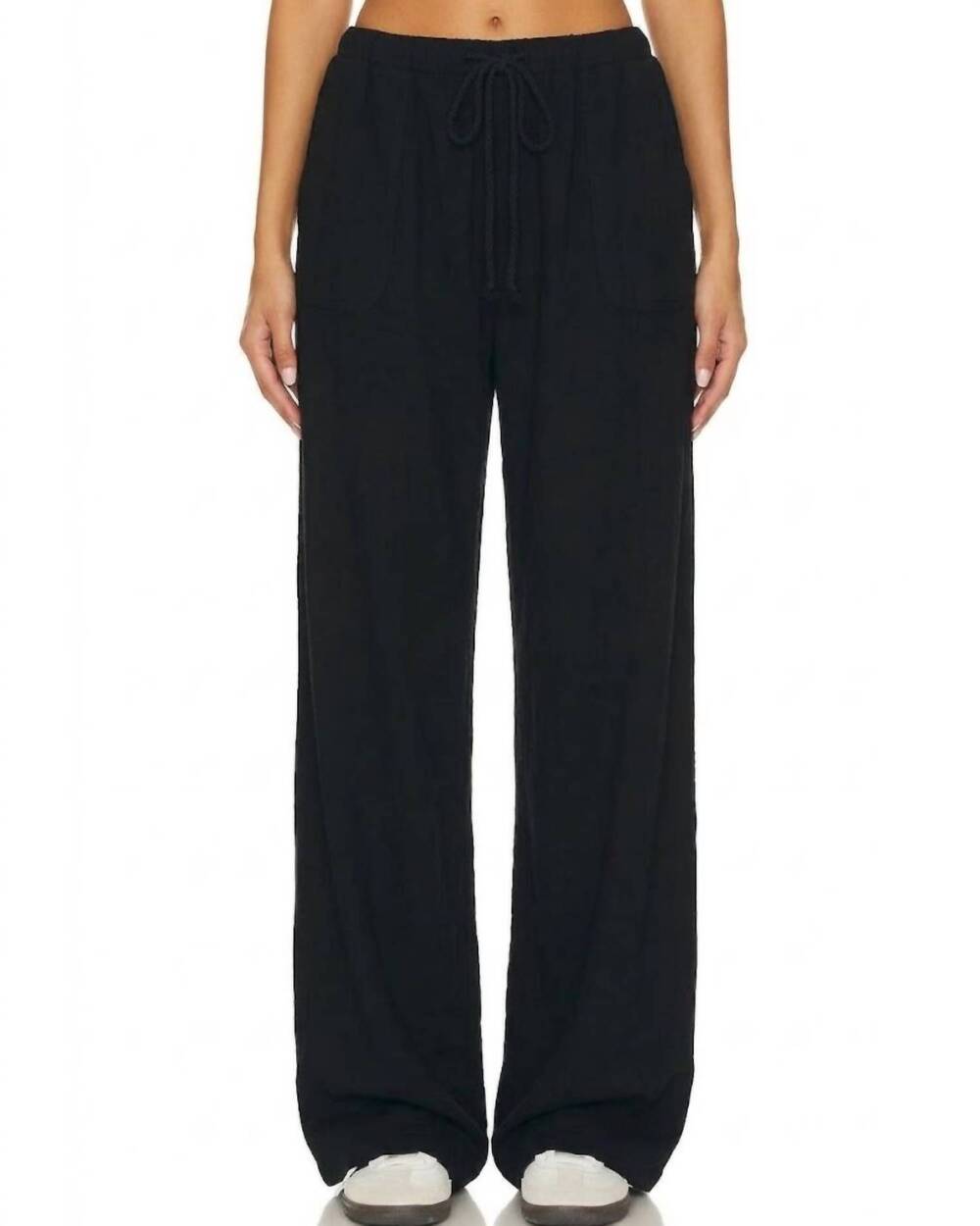 NEW LANSTON wide leg drawstring pant in black